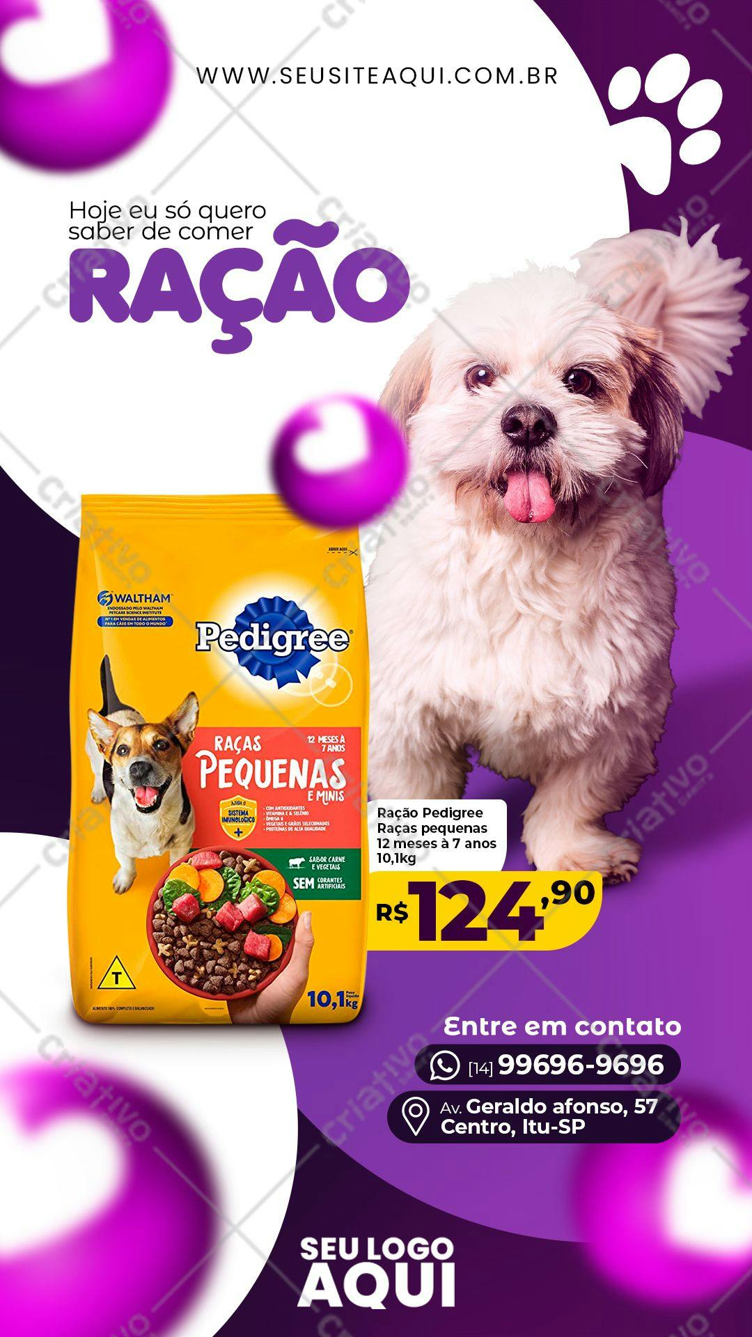Banner Ração para Pet Shop PSD Editável
