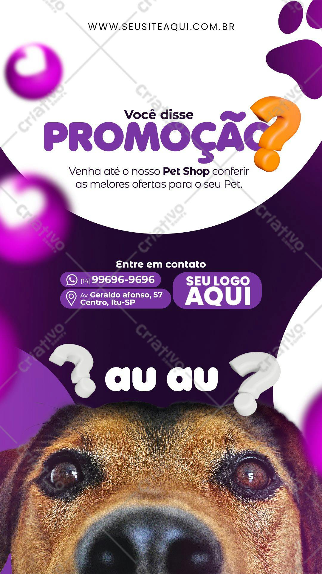 Flyer para Promoção Pet Shop PSD Editável