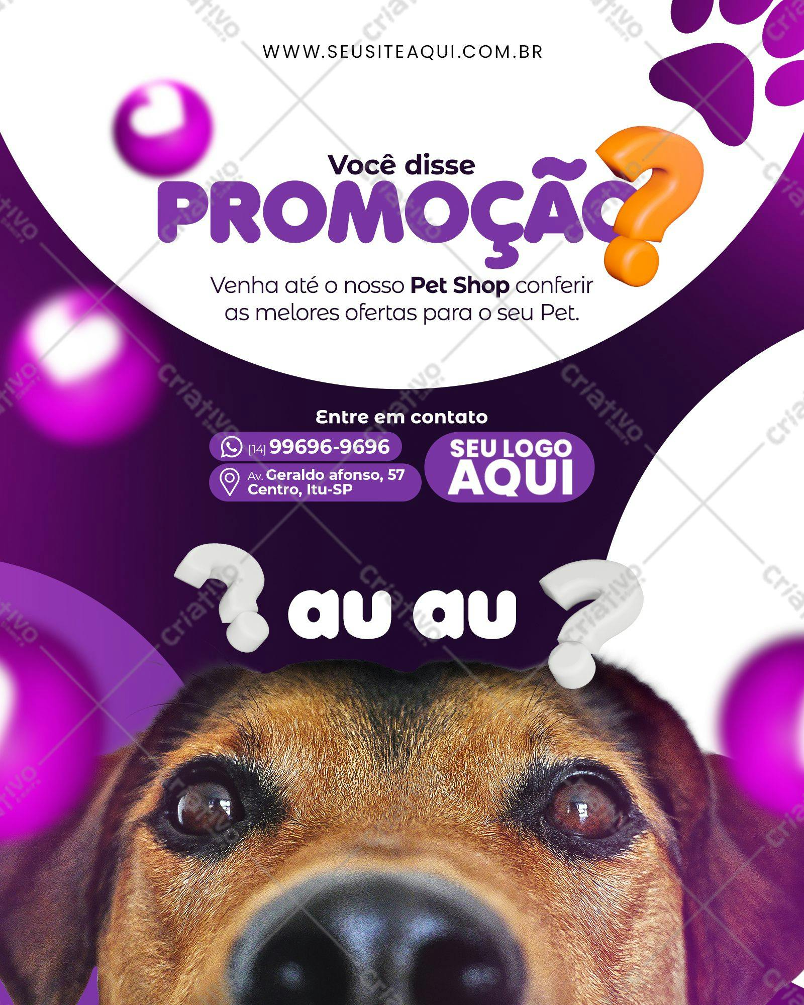 Flyer para Pet Shop com Promoção PSD Editável