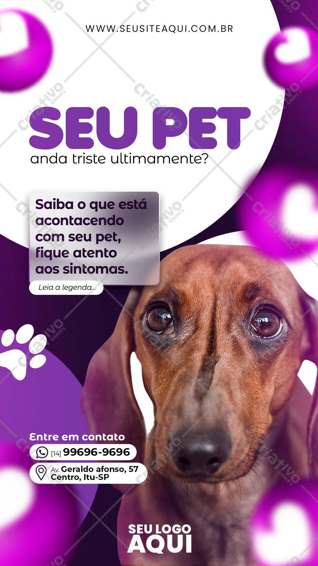 Post para Redes Sociais Veterinária PSD Editável
