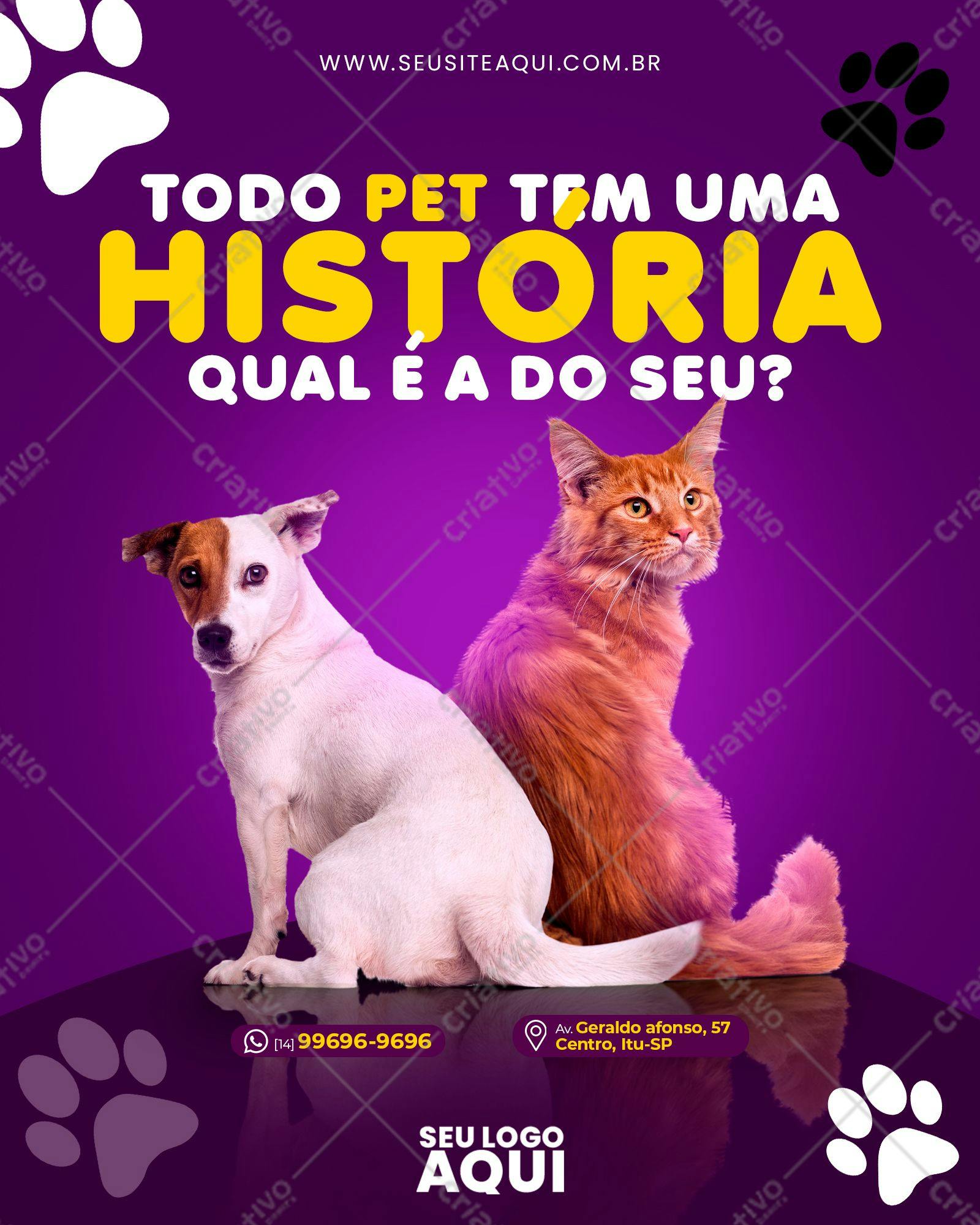 Post para Redes Sociais Dia do Pet PSD Editável