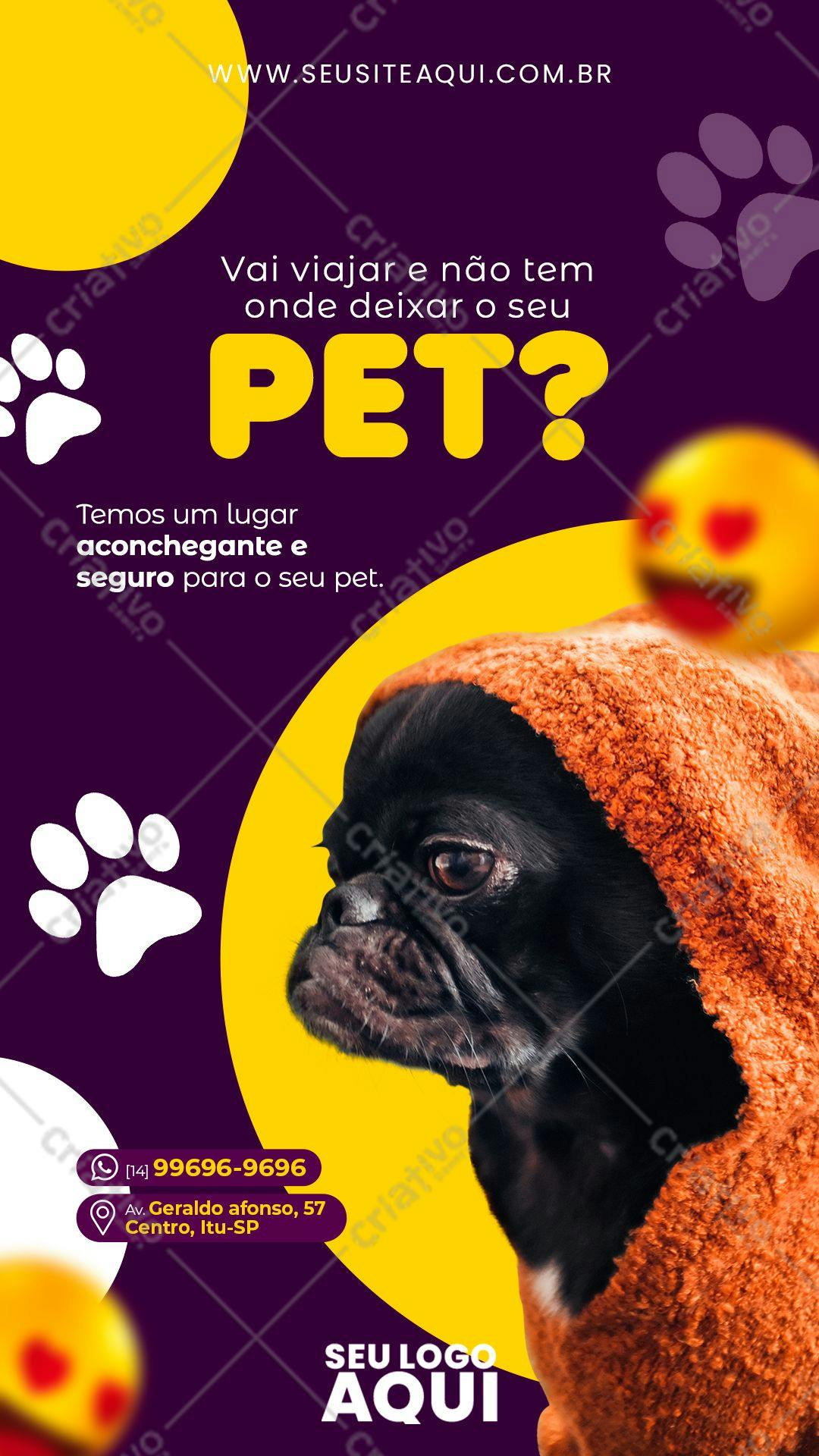 Flyer para Hospedagem de Pets PSD Editável