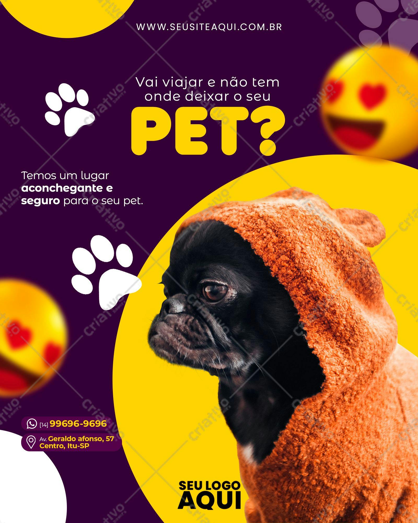 Post para Redes Sociais Pet Shop PSD Editável