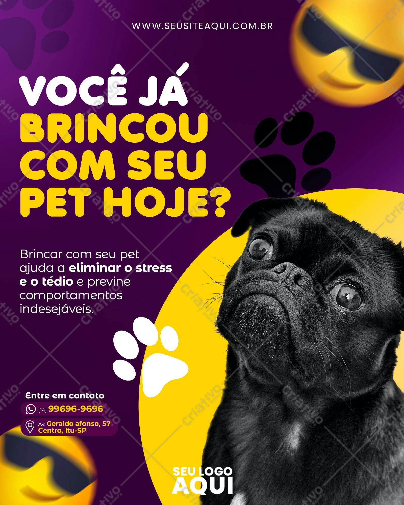 Post para Redes Sociais Dia do Pet PSD Editável