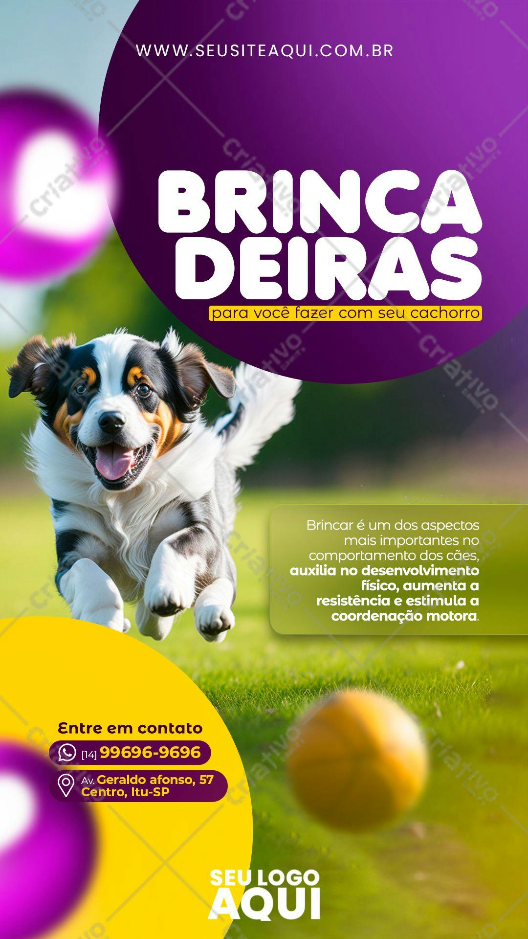 Flyer para Brincadeiras com Cães PSD Editável