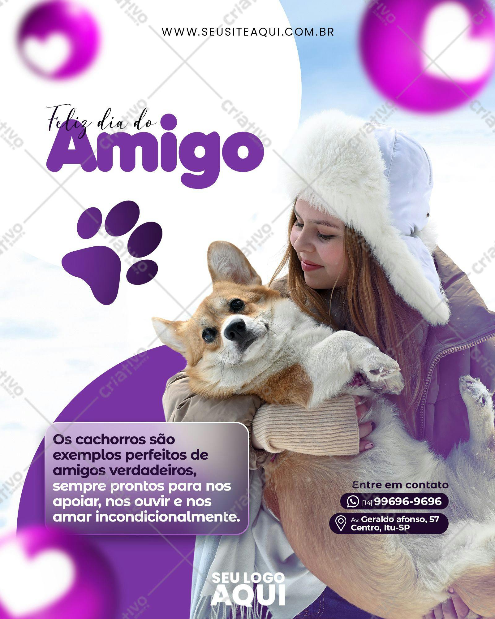 Post para Redes Sociais Dia do Amigo PSD Editável