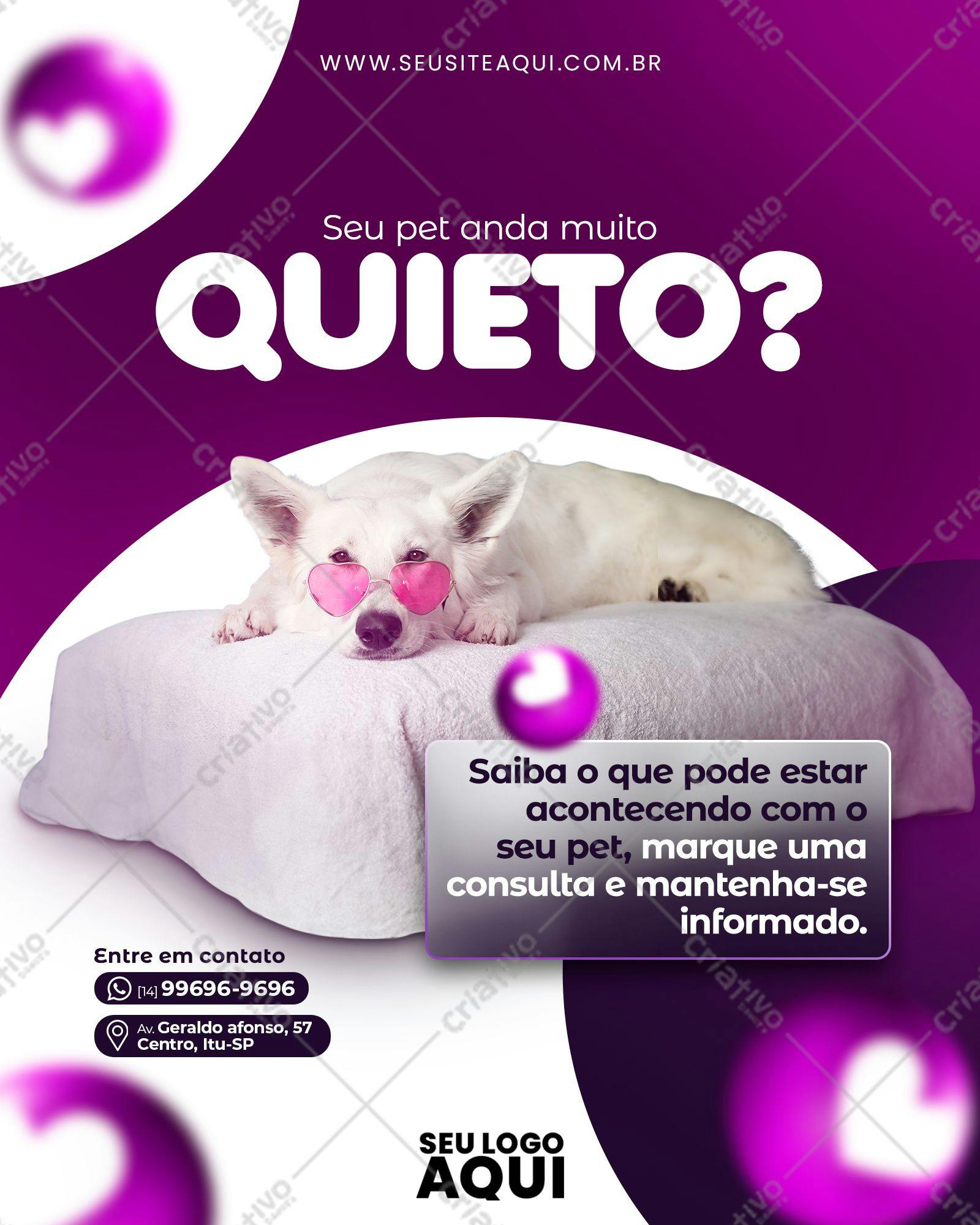 Post para Redes Sociais Veterinário PSD Editável