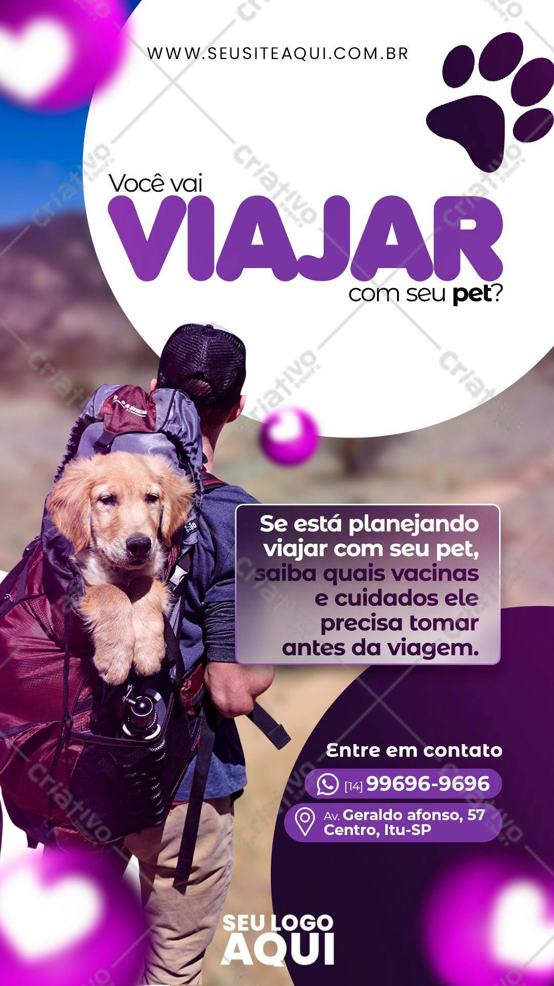 Flyer para Viagem com Pet PSD Editável