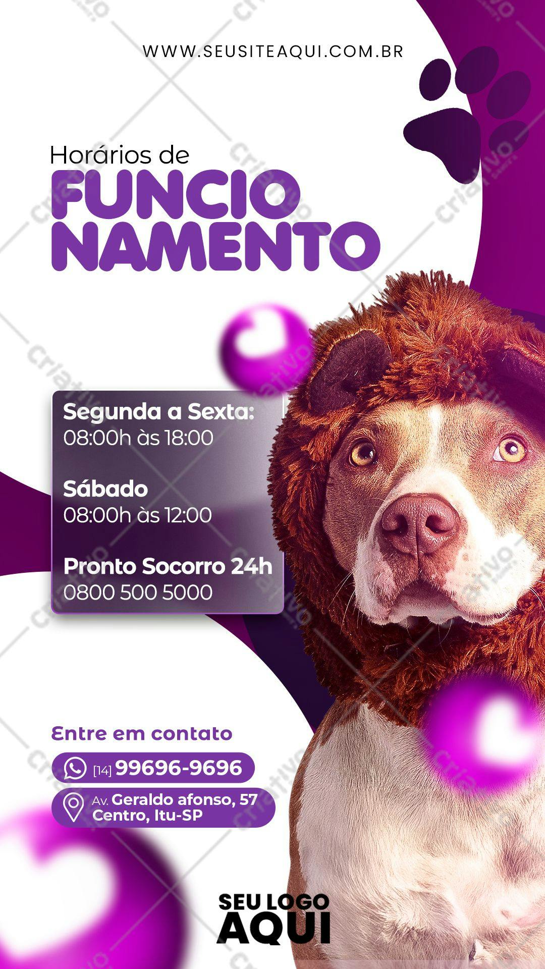 Flyer para Veterinária com Cachorro PSD Editável