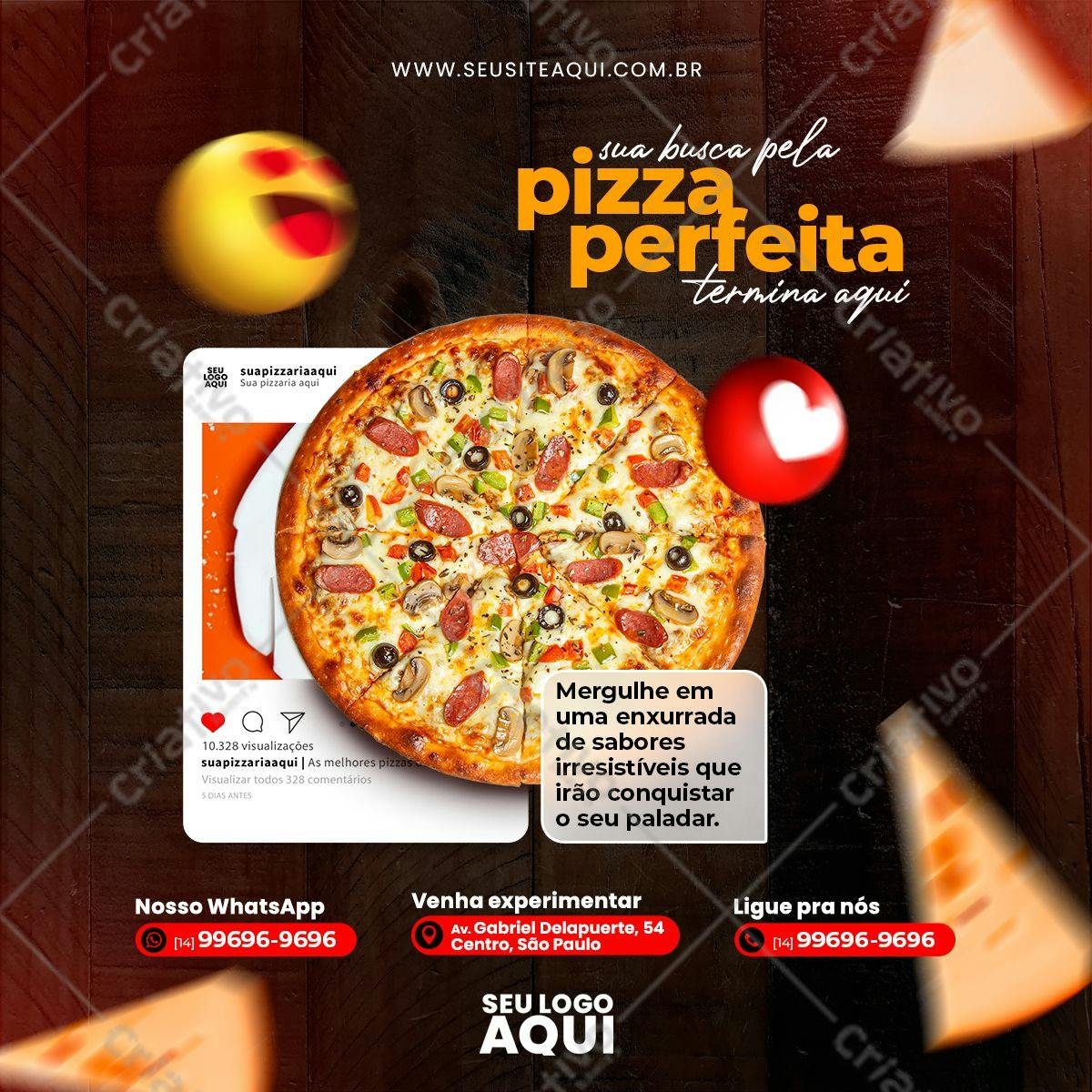 Post para Redes Sociais Pizza PSD Editável