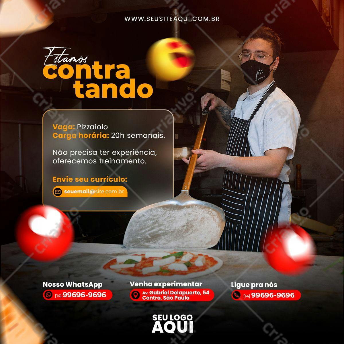 Postagem para Redes Sociais Pizzaiolo PSD Editável