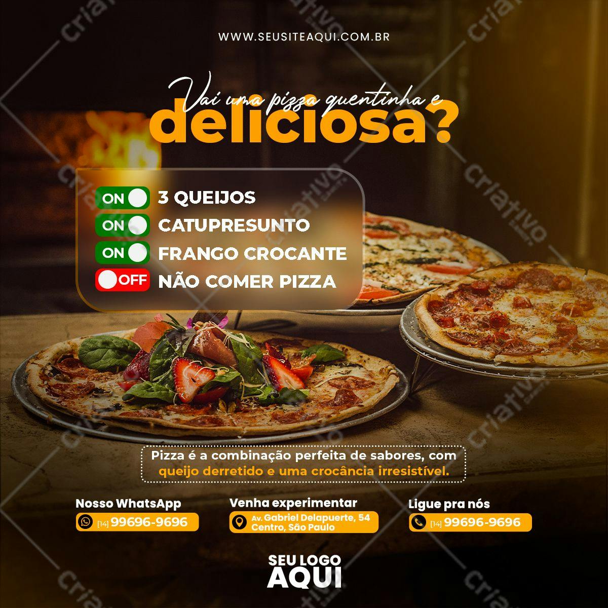 Cardápio de Pizza Deliciosa PSD Editável