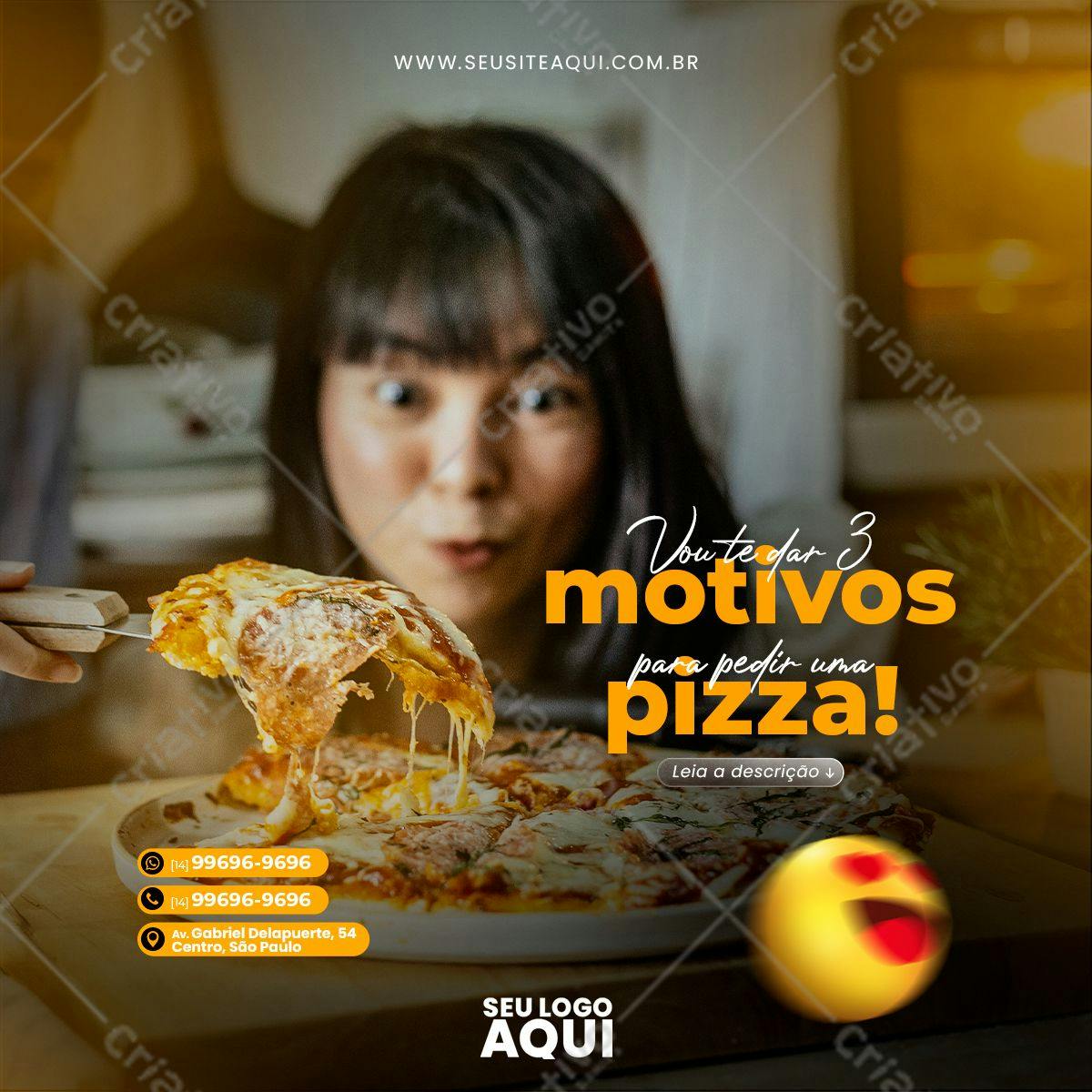 Post para Redes Sociais Pizza PSD Editável
