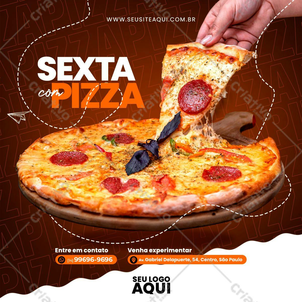 Template de Cardápio Pizza Sexta-Feira PSD Editável