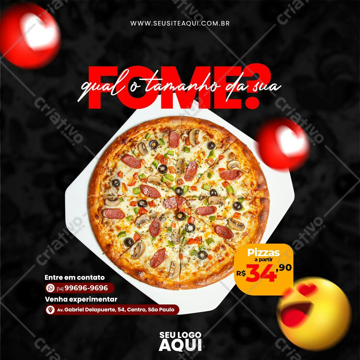 Template de Cardápio para Pizzaria PSD Editável