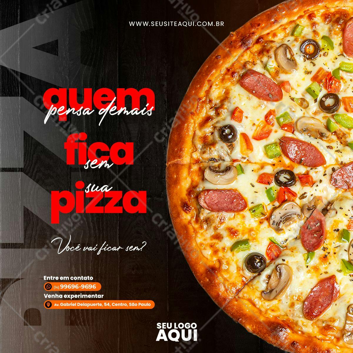 Post para Redes Sociais Pizza PSD Editável