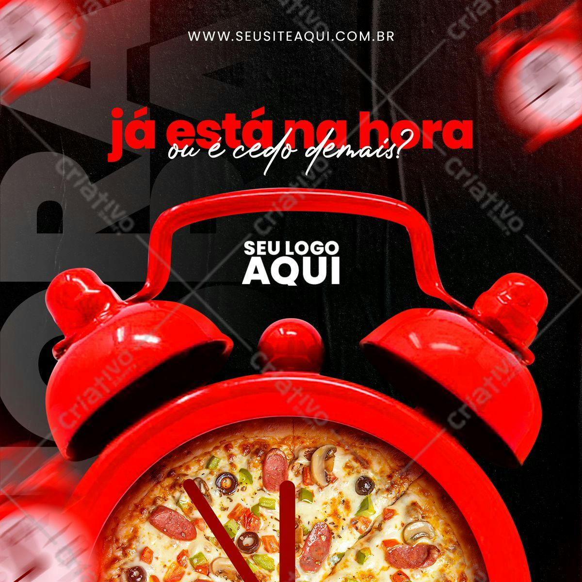 Template de Flyer para Delivery de Pizza PSD Editável