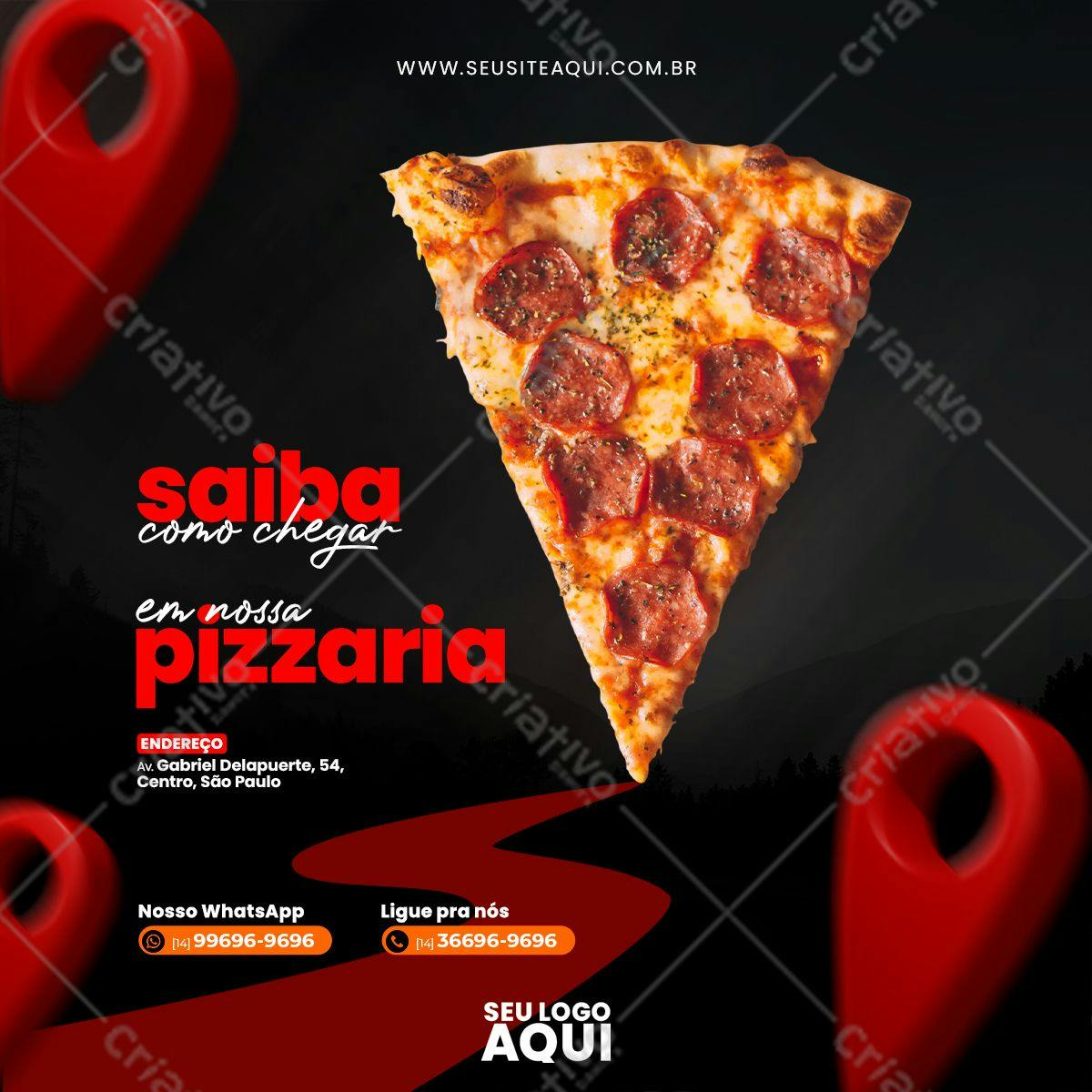 Template Flyer para Pizzaria PSD Editável