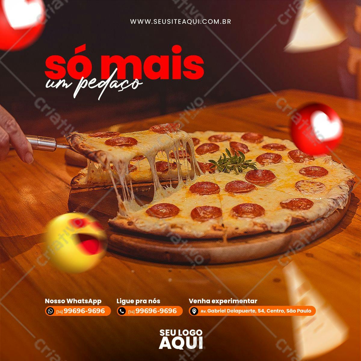 Post para Redes Sociais Pizza PSD Editável