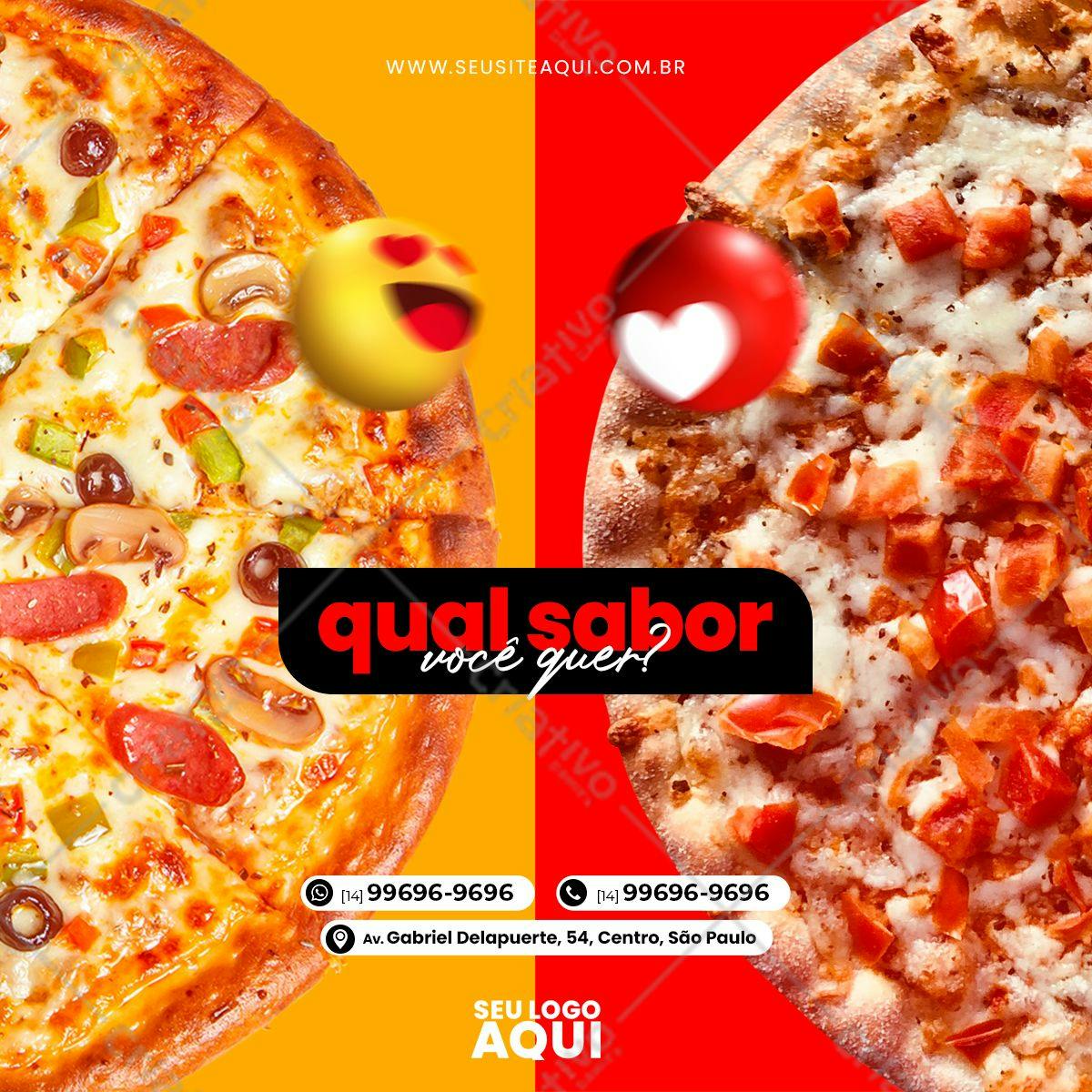 Template de Redes Sociais para Pizzaria PSD Editável