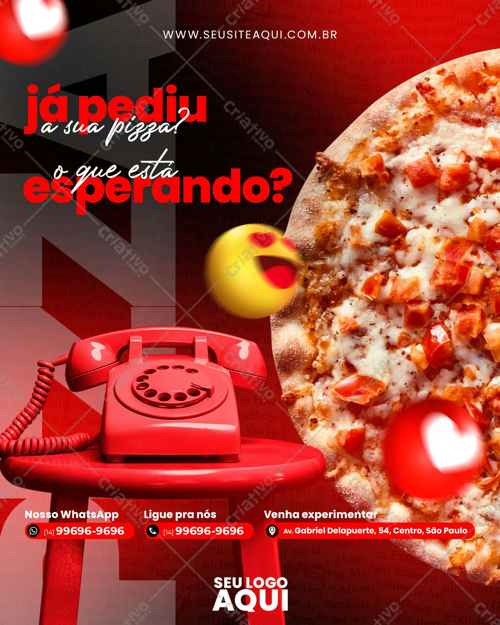 Flyer para Delivery de Pizza PSD Editável
