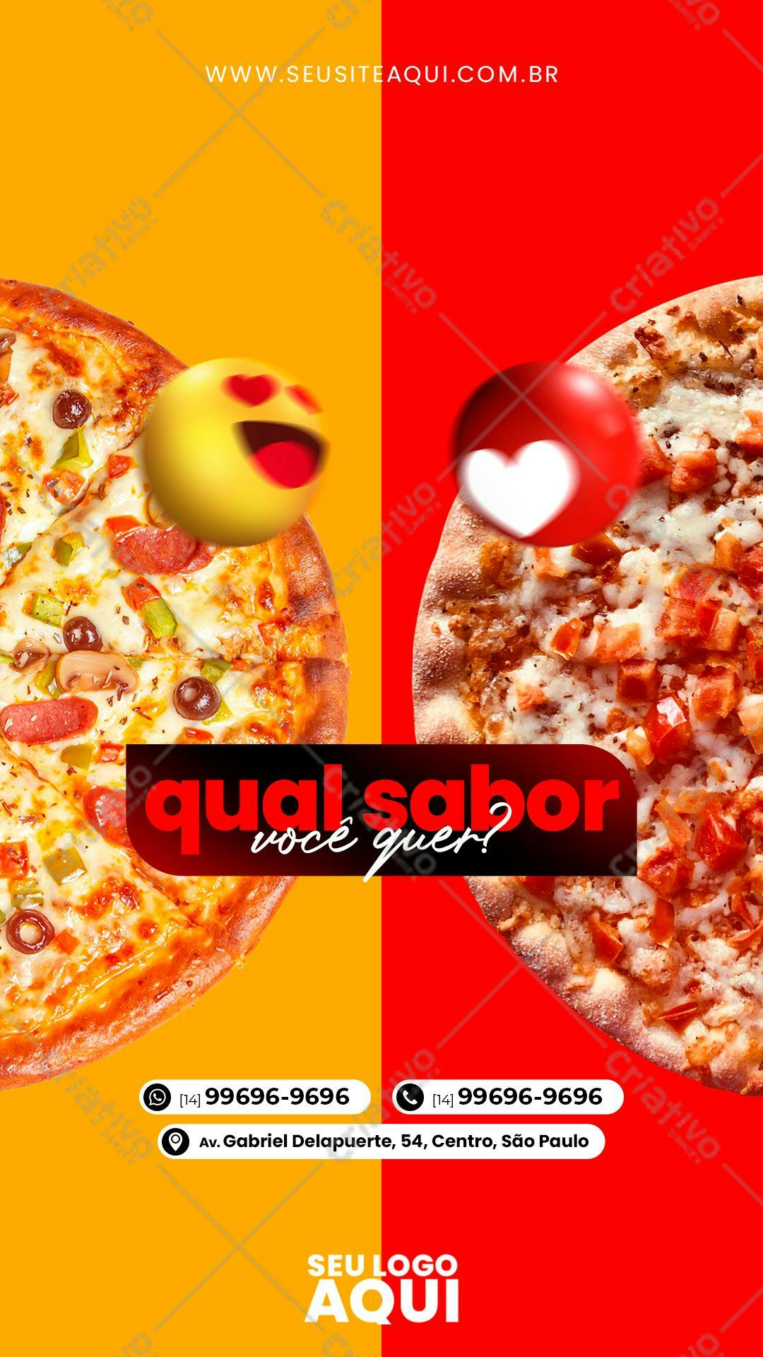 Template de Cardápio para Pizzaria PSD Editável