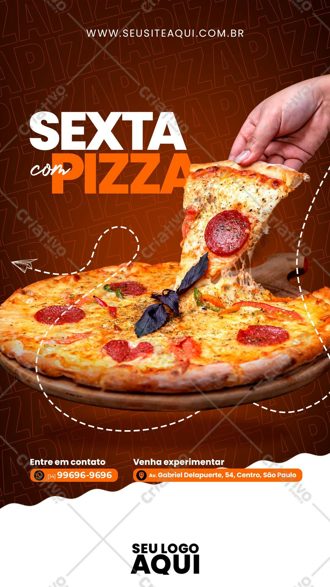 Flyer para Promoção de Pizza Sexta-feira PSD Editável