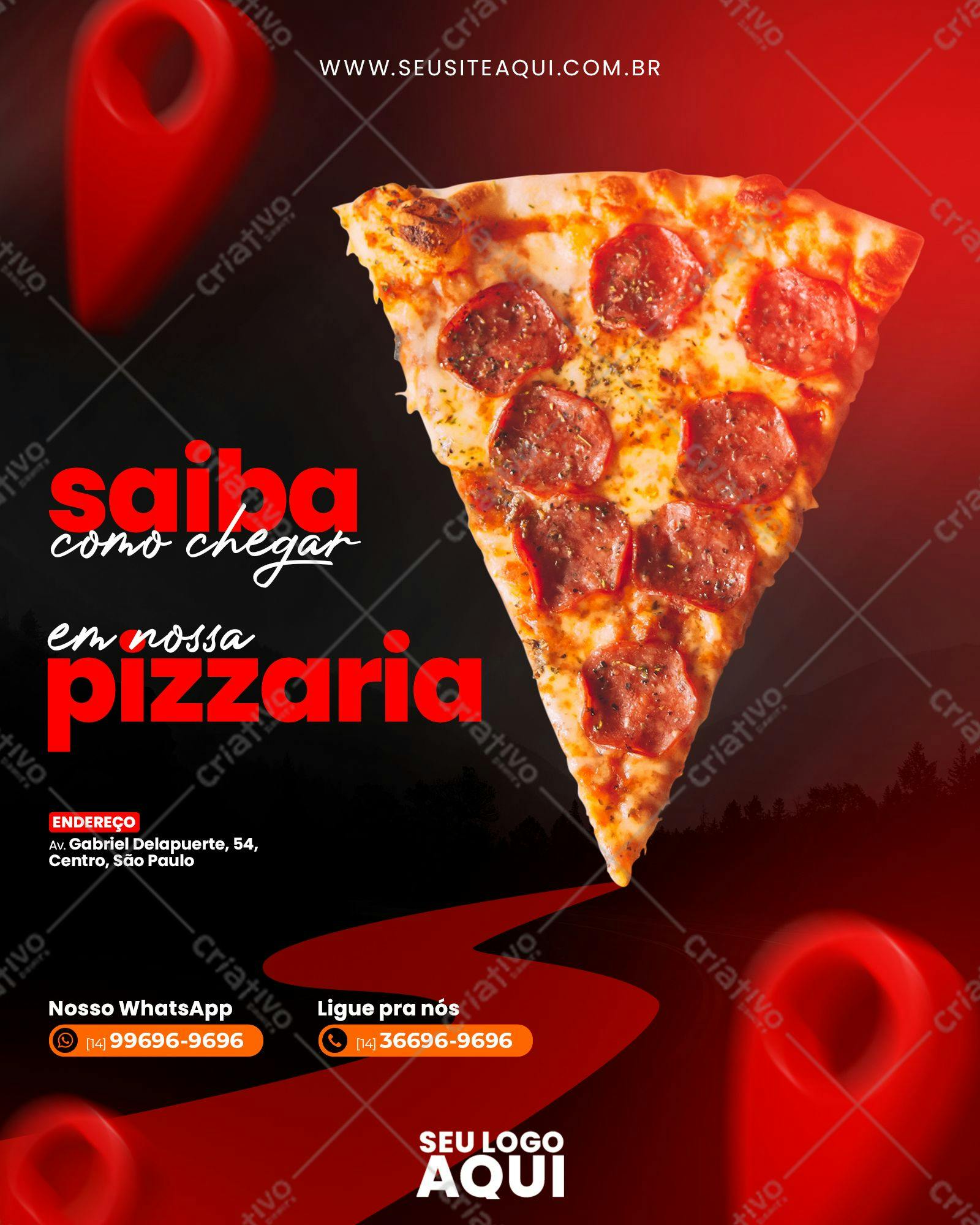 Template de Flyer para Pizzaria PSD Editável