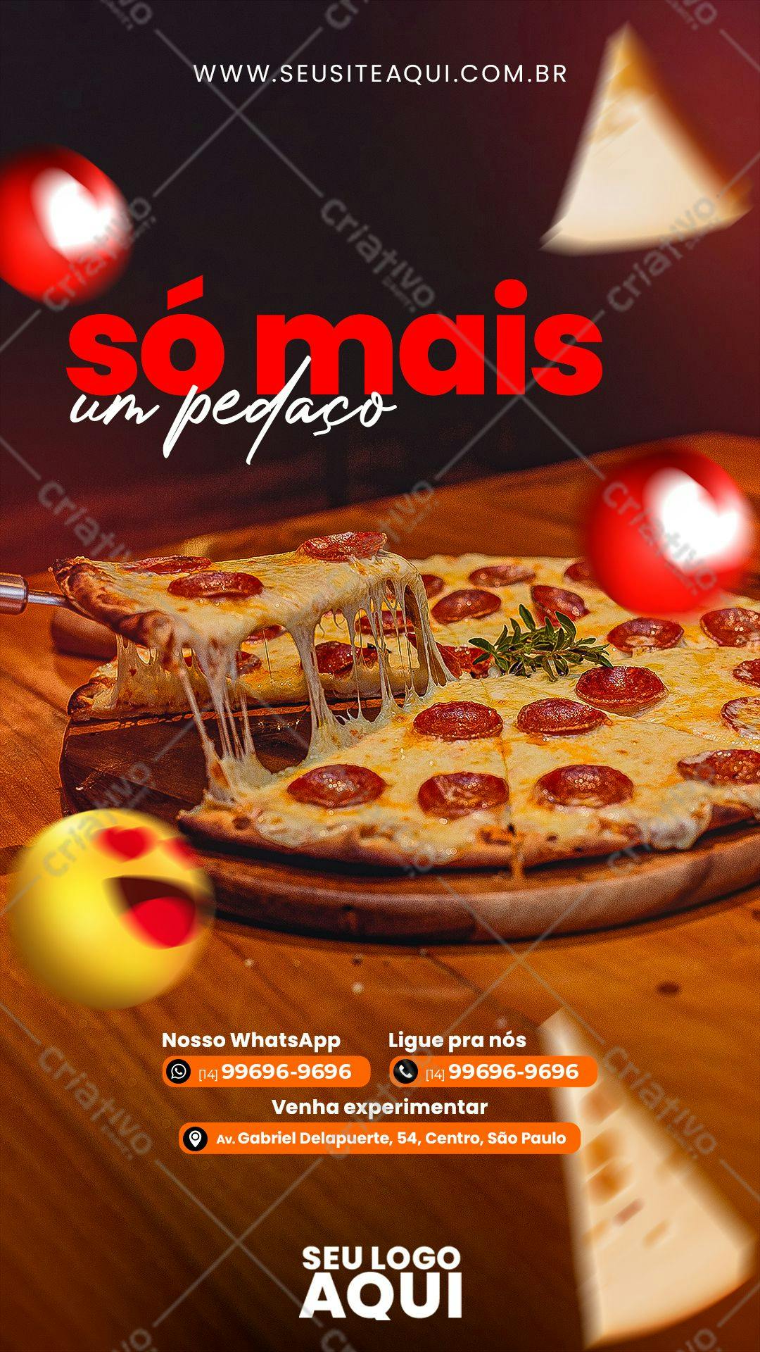 Post para Redes Sociais Pizza PSD Editável