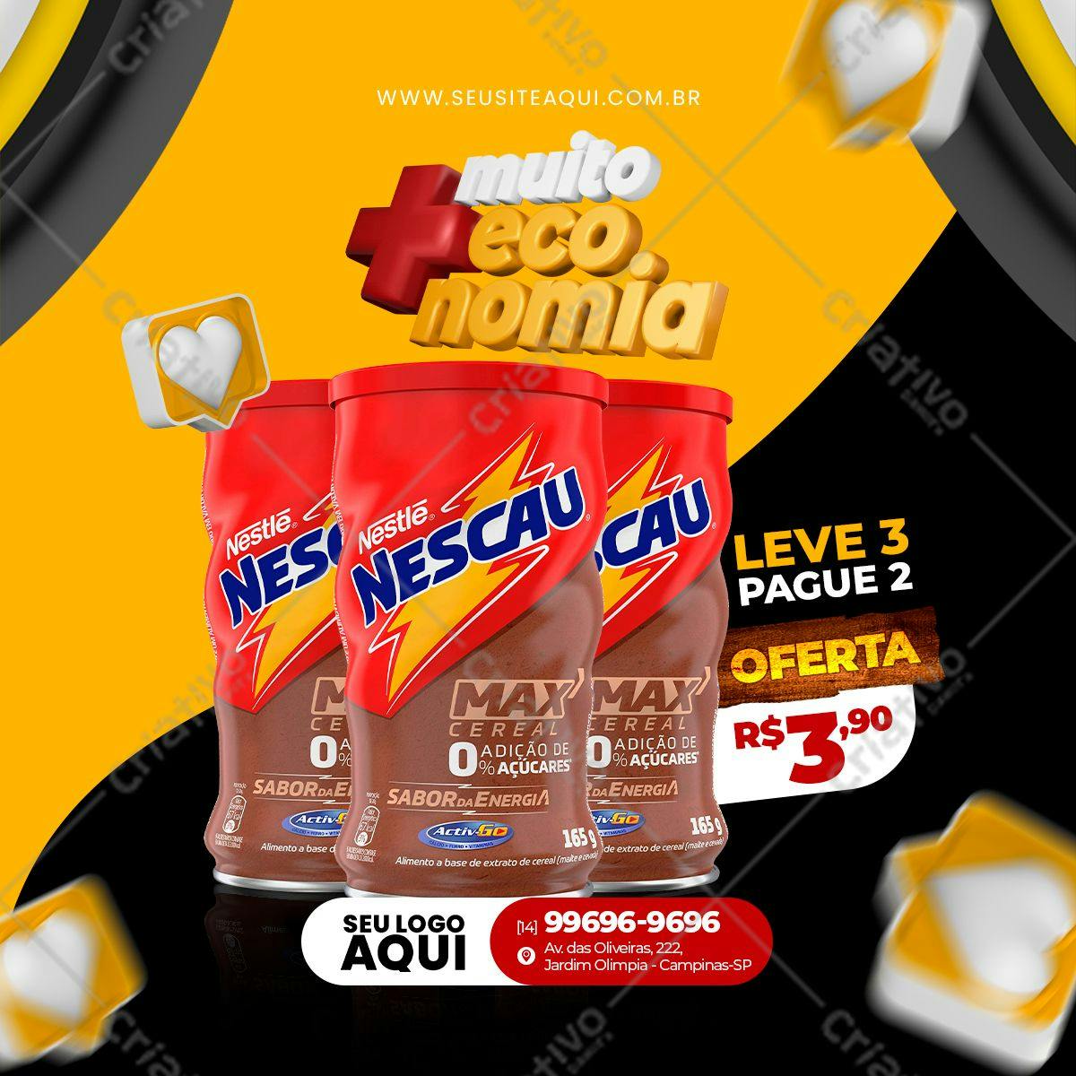 Banner Promocional Nescau PSD Editável