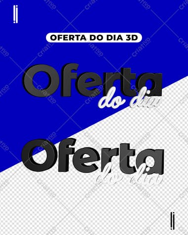 Texto 3d oferta do dia