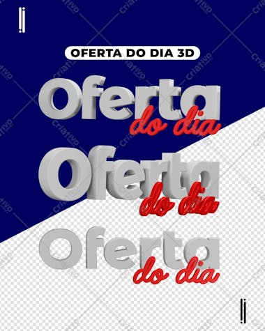 Texto 3d oferta do dia