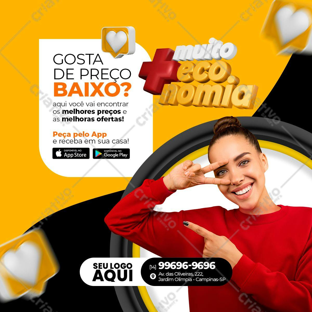 Flyer para Promoção de Economia PSD Editável