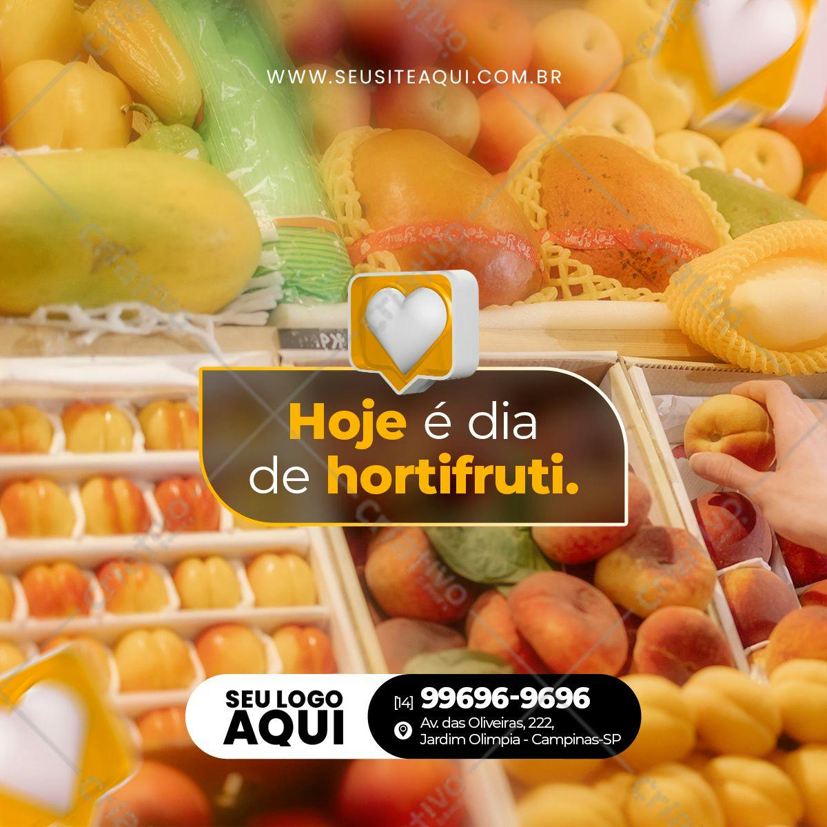 Post para Redes Sociais Dia de Hortifruti PSD Editável