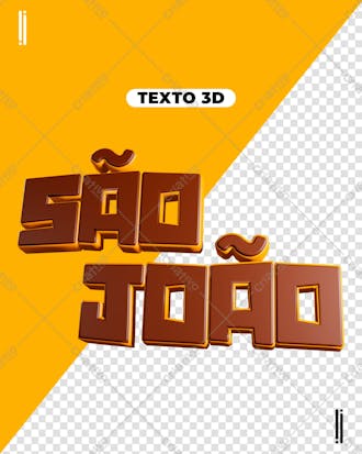 Texto 3d são joão elemento 3d