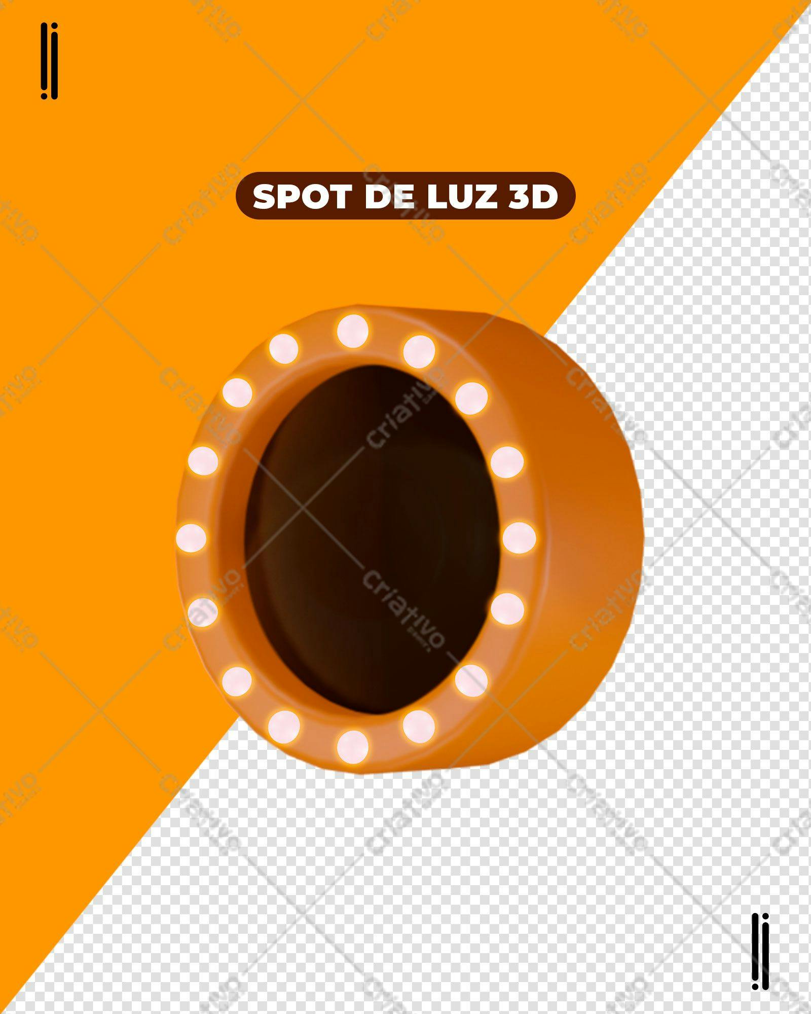 Selo 3D promocional laranja com luzes