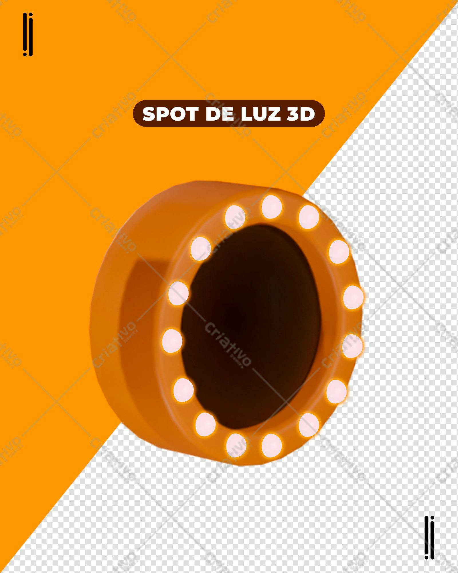 Selo 3D Iluminação Laranja e Branco