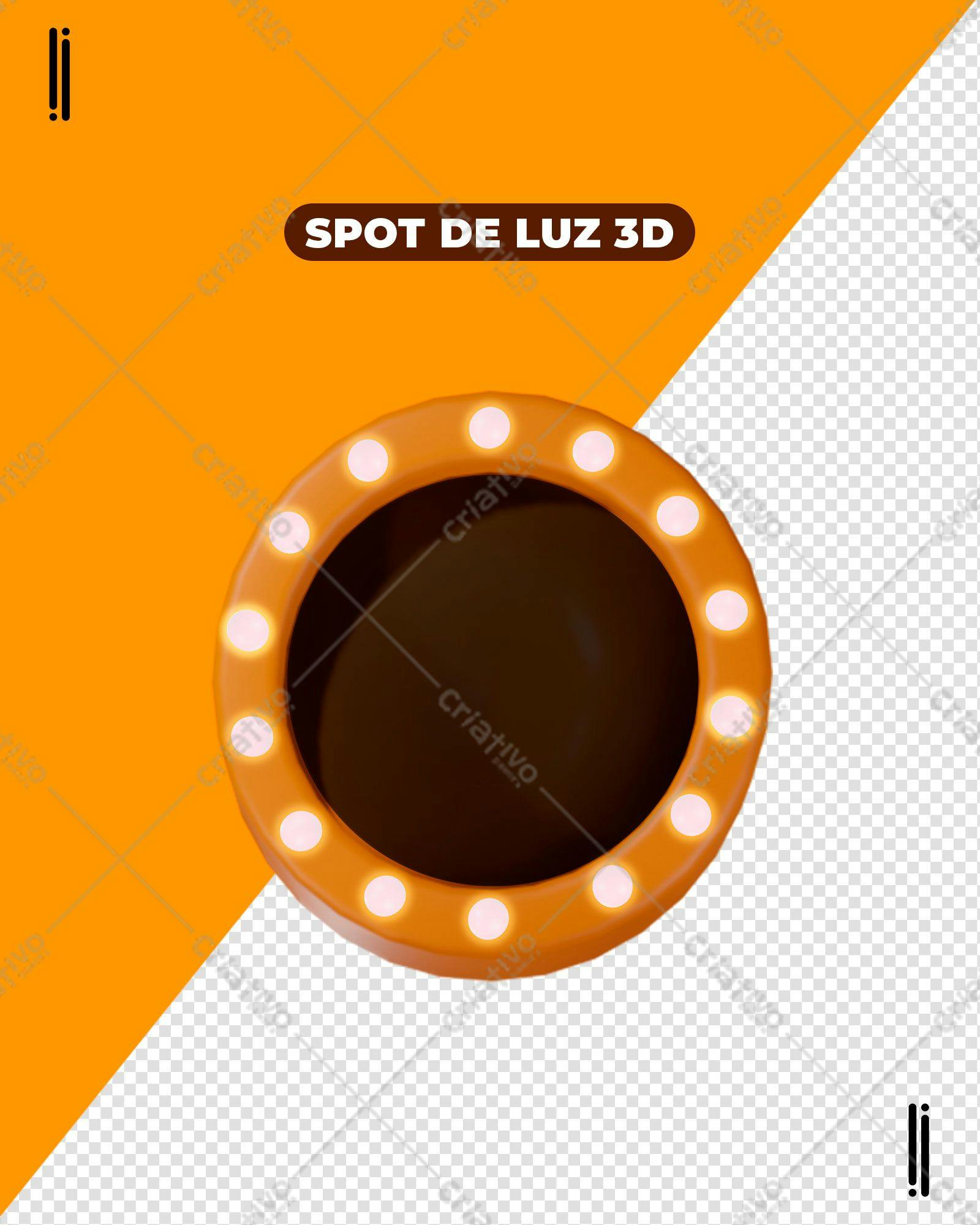 Selo 3D decorativo circular laranja e branco