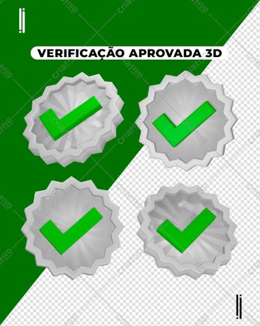 Selo de verificação elemento 3d