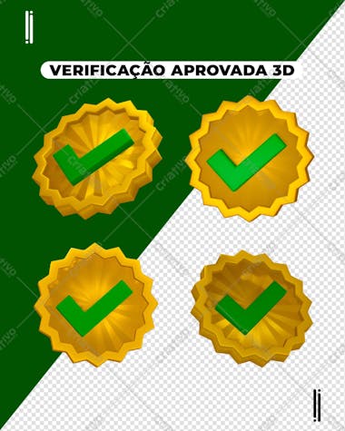 Selo de verificação elemento 3d