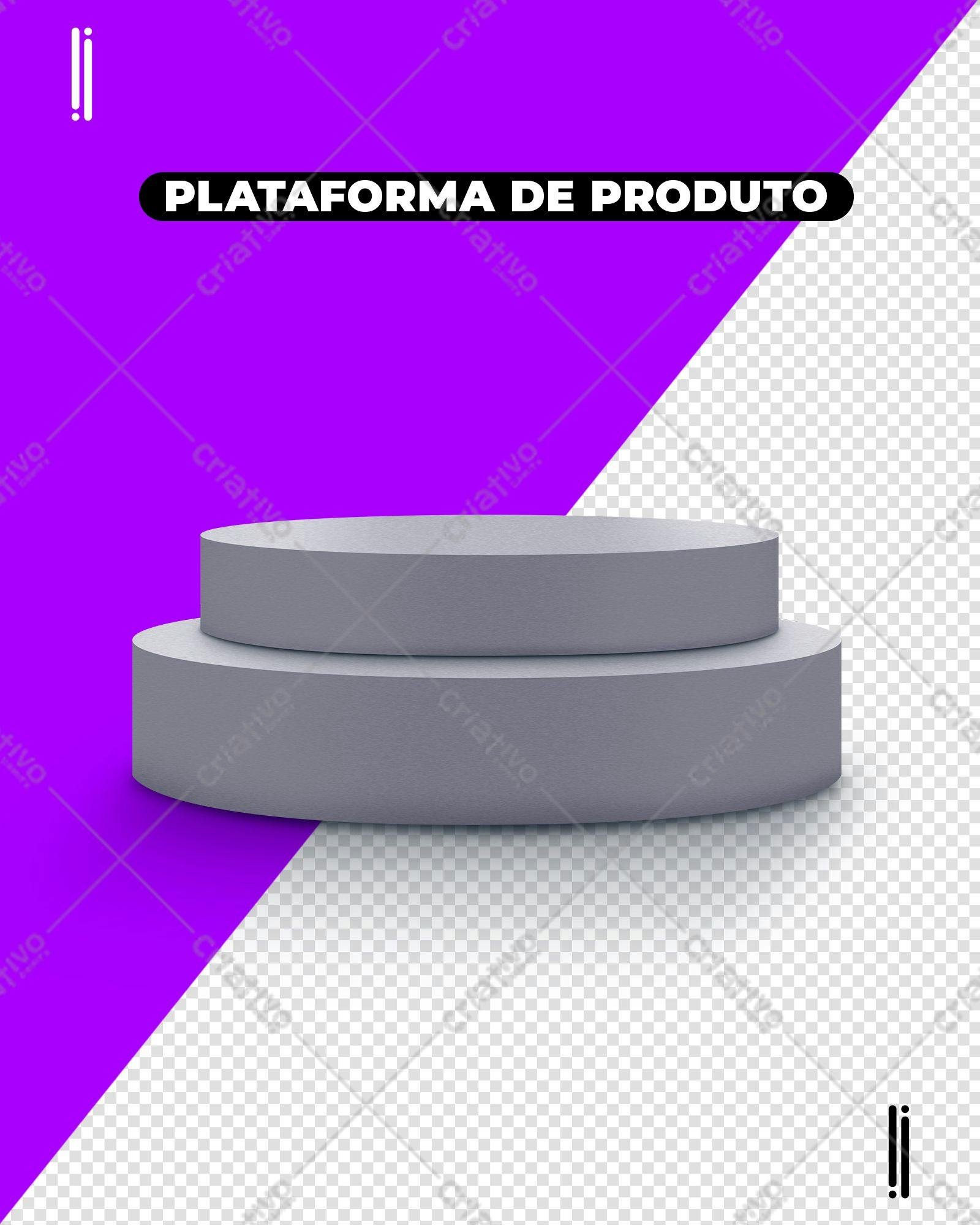 Selo 3D decorativo cinza plataforma