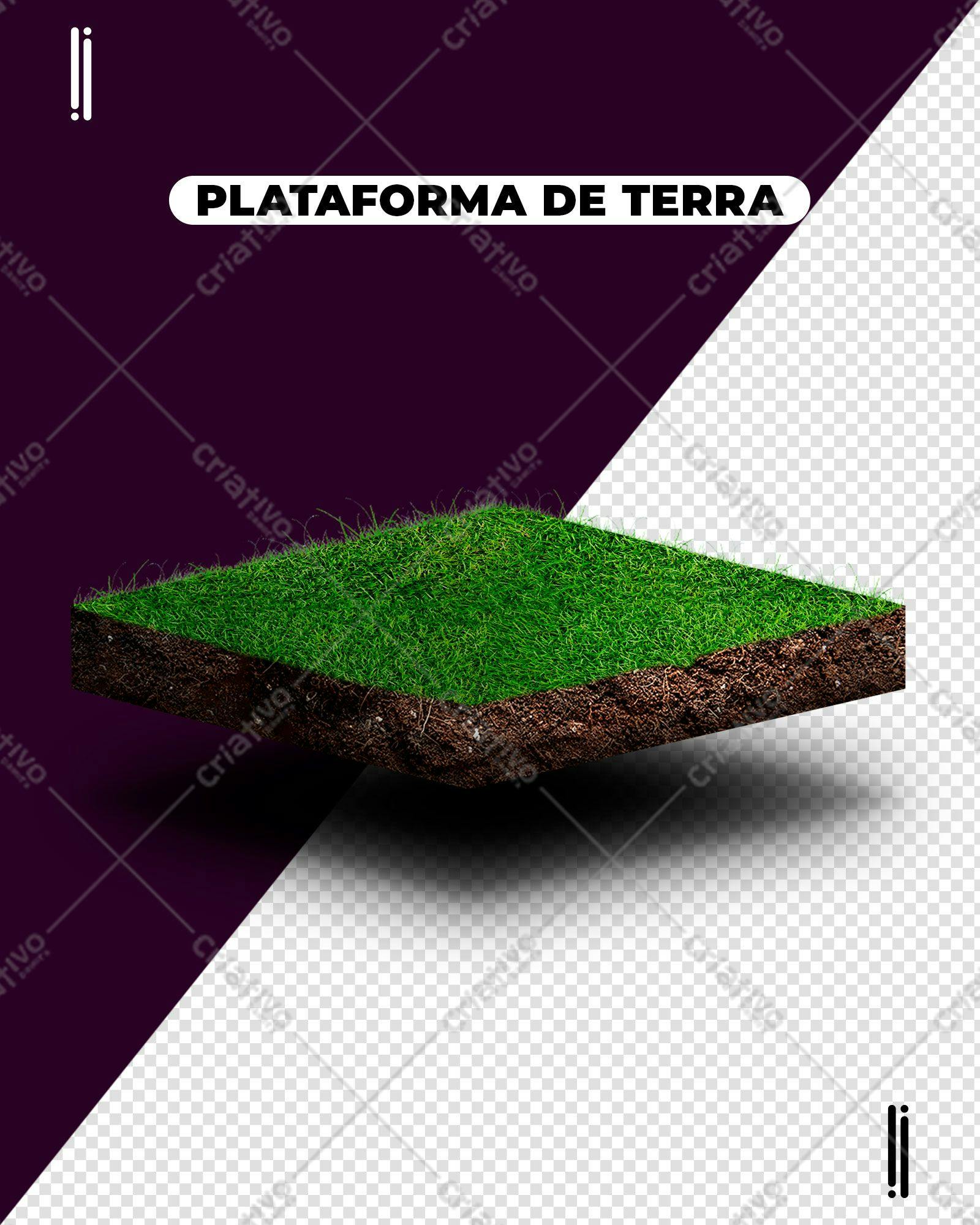 Mockup Plataforma de Terra PNG com fundo transparente