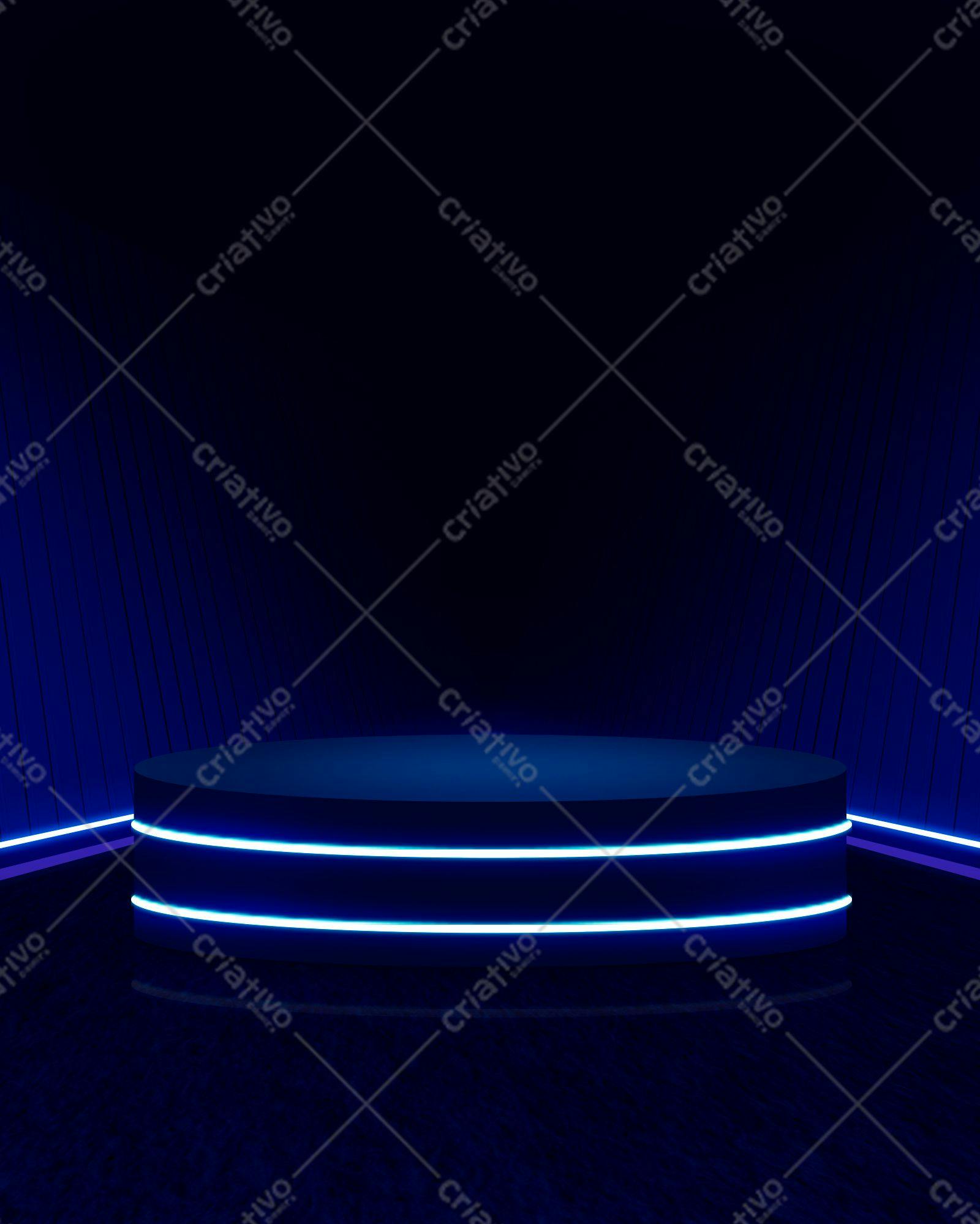 Selo 3D de evento futurista azul neon
