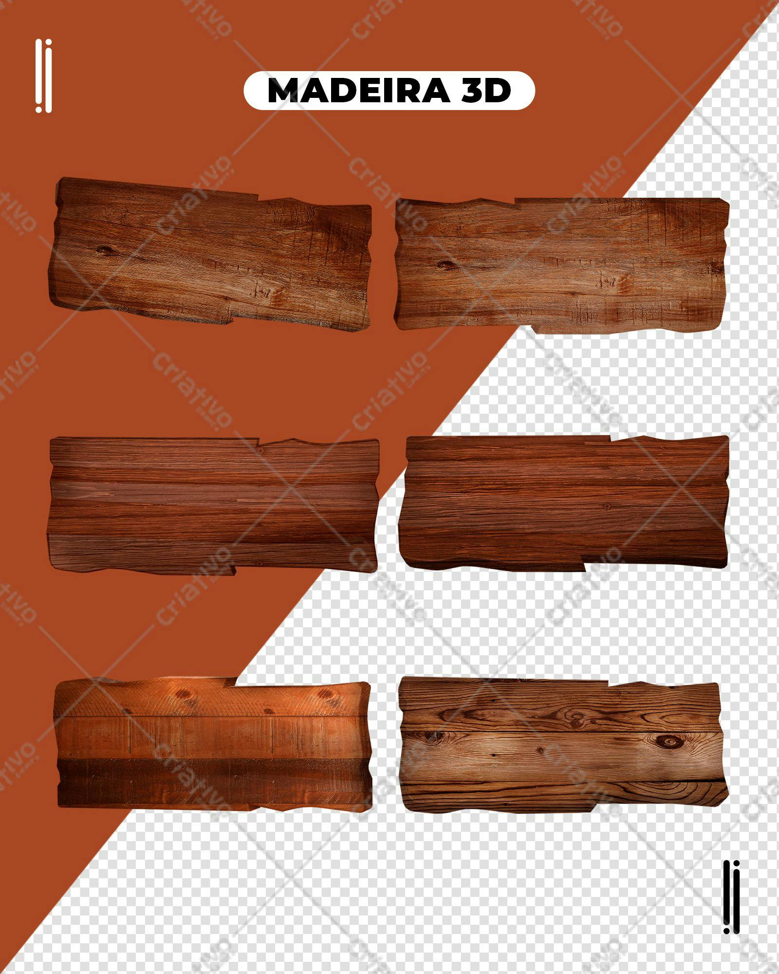 Selo 3D de Madeira Marrom Escuro Rustico