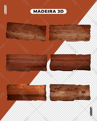 Tábua de madeira elemento 3d