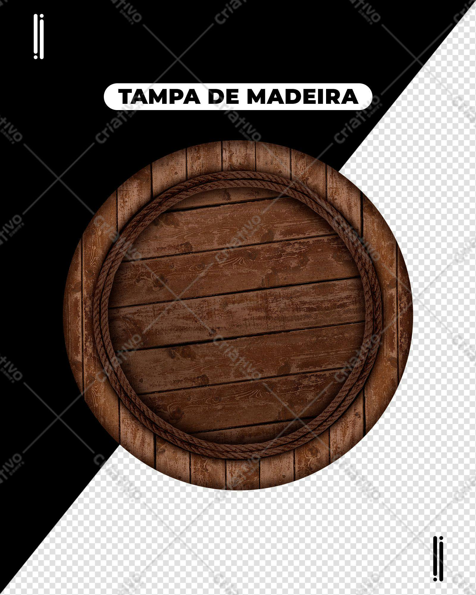 Selo 3D de Madeira Marrom com Corda
