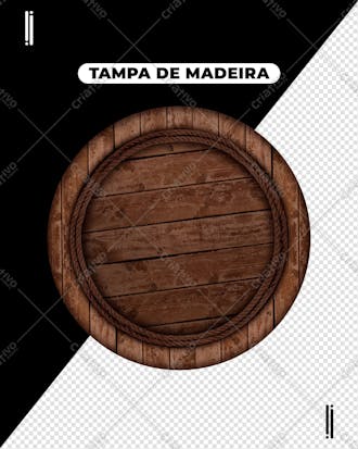 Tampa de madeira elemento 3d