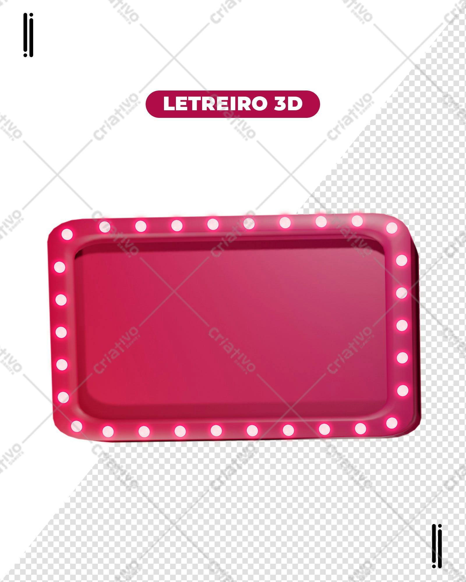 Selo 3D promocional rosa com luzes