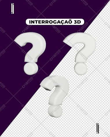 Ponto de interrogação elemento 3d