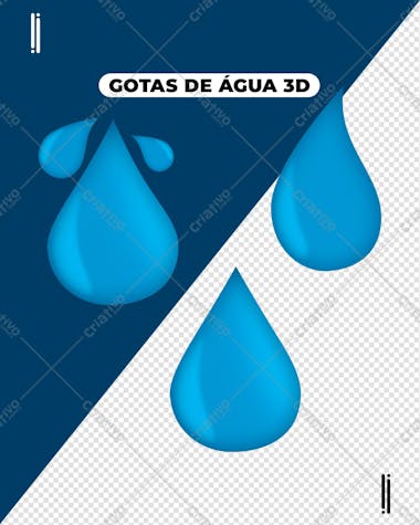 Gotas de água elemento 3d